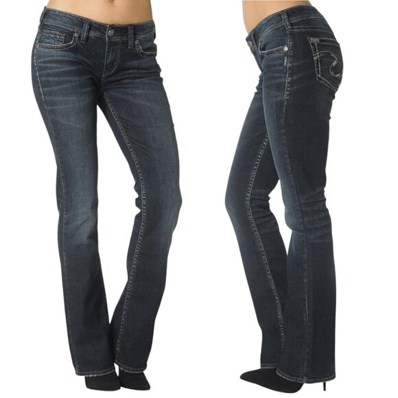 Silver Jeans Aiko Bootcut Size 28 Dark Wash Y2K - Picture 1 of 16